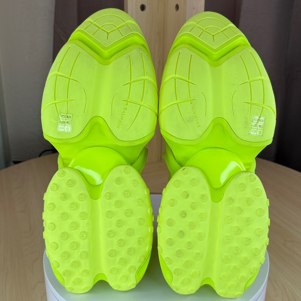 ๐ฅBALMAIN - Unicorn Low-Top Sneakers - Neon Green / Fluo Yellow - Men's US 12 - Picture 11 of 17